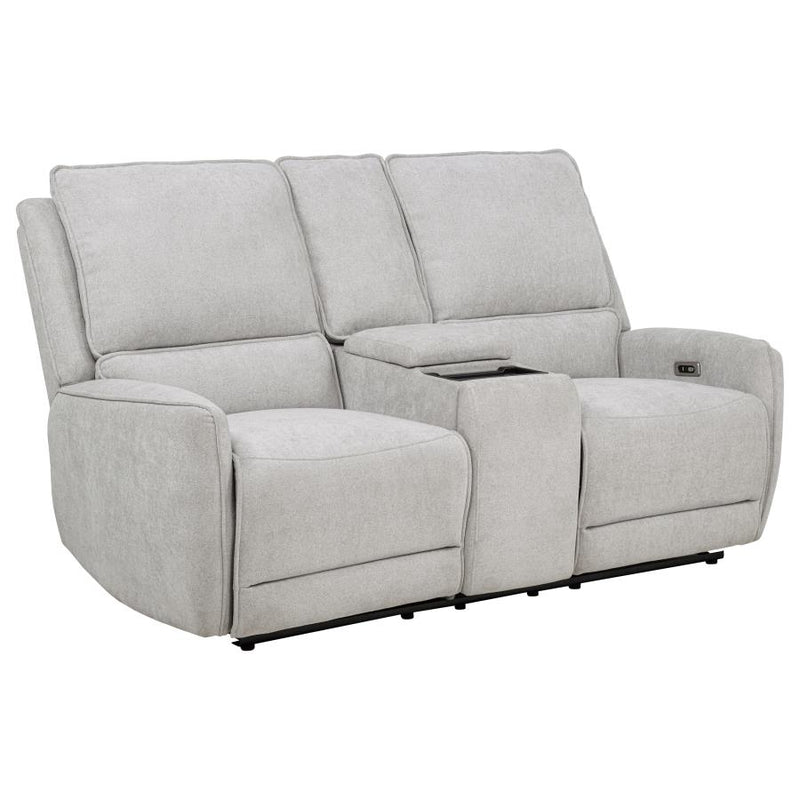 Sylmar Chenille Upholstered Power Reclining Loveseat Dove Grey-zoom-