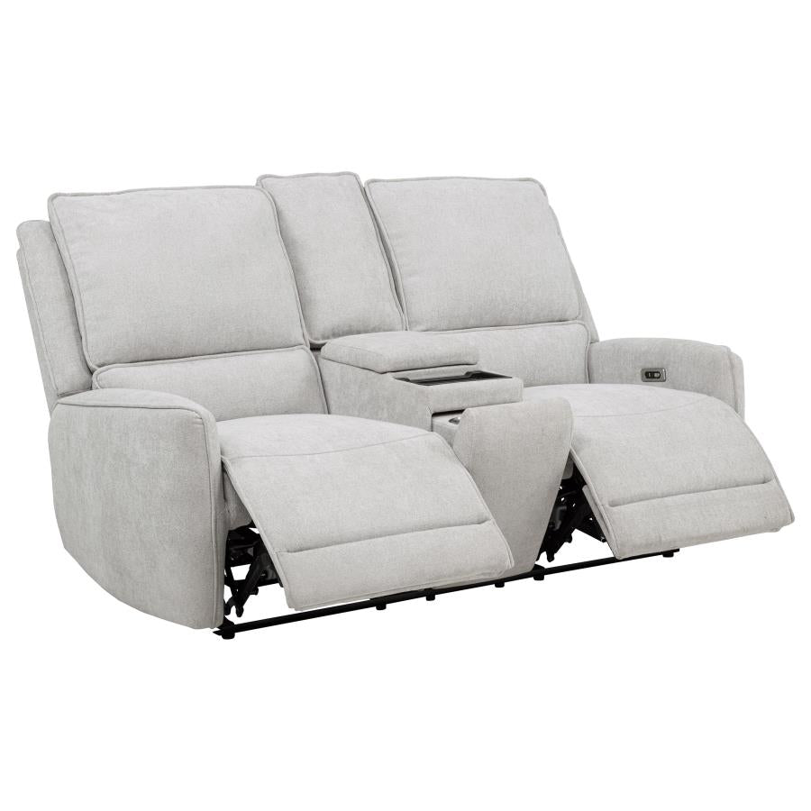 Sylmar Chenille Upholstered Power Reclining Loveseat Dove Grey-zoom-5