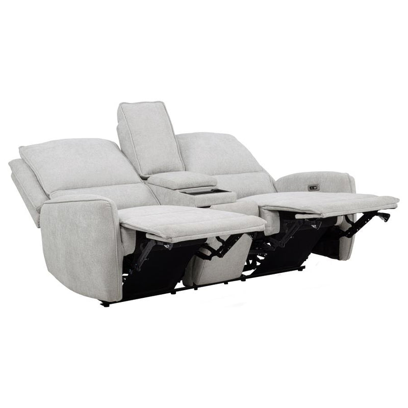 Sylmar Chenille Upholstered Power Reclining Loveseat Dove Grey-zoom-