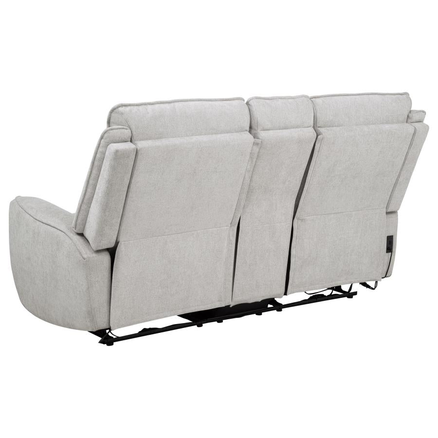 Sylmar Chenille Upholstered Power Reclining Loveseat Dove Grey-8