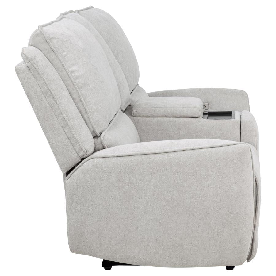 Sylmar Chenille Upholstered Power Reclining Loveseat Dove Grey-zoom-9