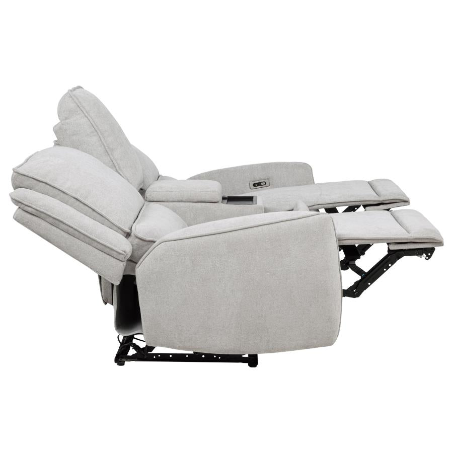 Sylmar Chenille Upholstered Power Reclining Loveseat Dove Grey-zoom-11