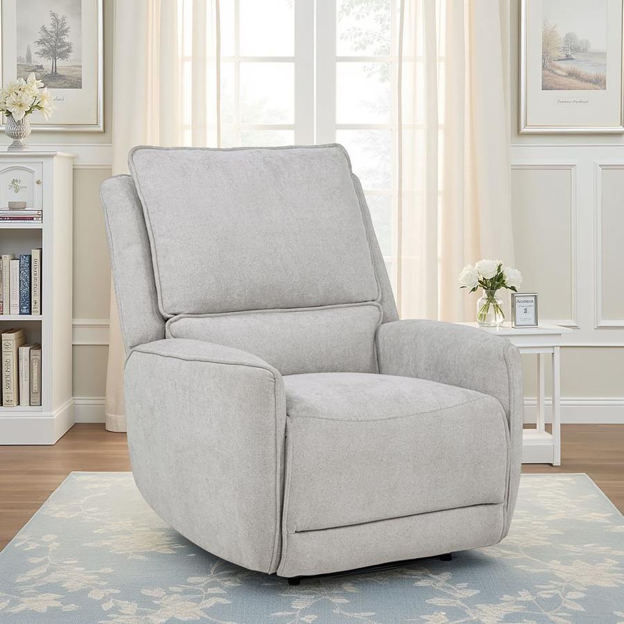 Sylmar Chenille Upholstered Power Recliner Dove Grey-2