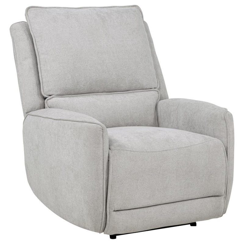Sylmar Chenille Upholstered Power Recliner Dove Grey-zoom-