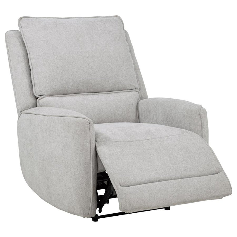 Sylmar Chenille Upholstered Power Recliner Dove Grey-zoom-