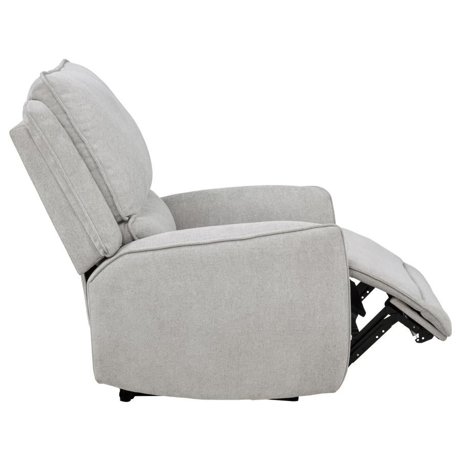Sylmar Chenille Upholstered Power Recliner Dove Grey-8