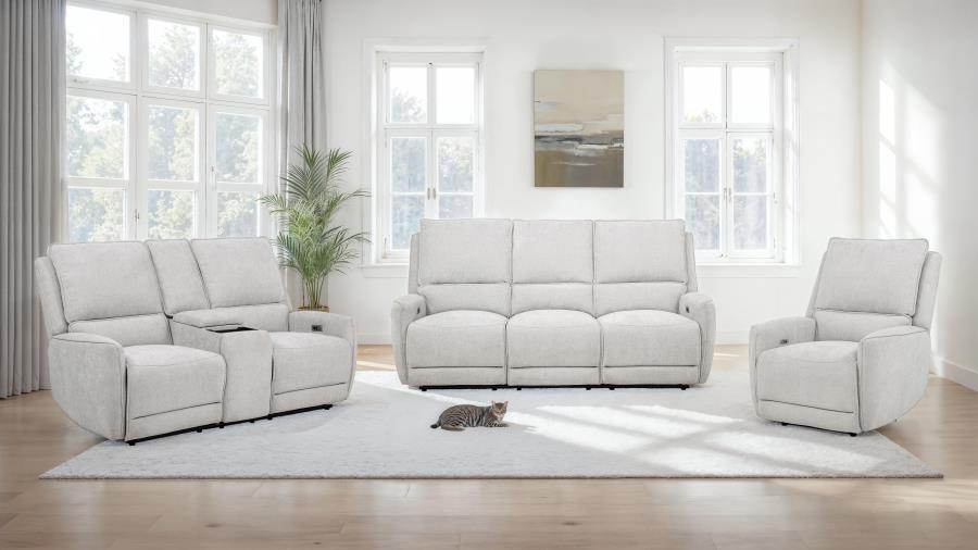Sylmar Chenille Upholstered Power Recliner Dove Grey-15