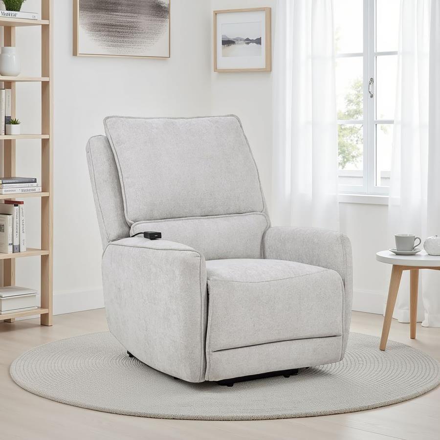 Sylmar Chenille Upholstered Dual Power Lift Recliner Dove Grey-zoom-2