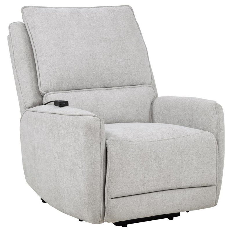Sylmar Chenille Upholstered Dual Power Lift Recliner Dove Grey-zoom-