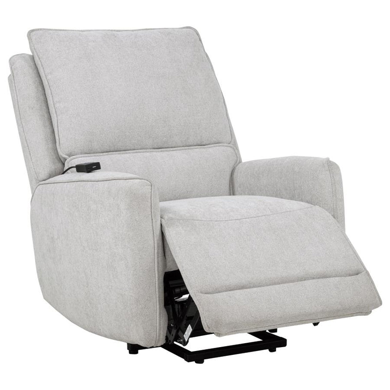 Sylmar Chenille Upholstered Dual Power Lift Recliner Dove Grey-zoom-