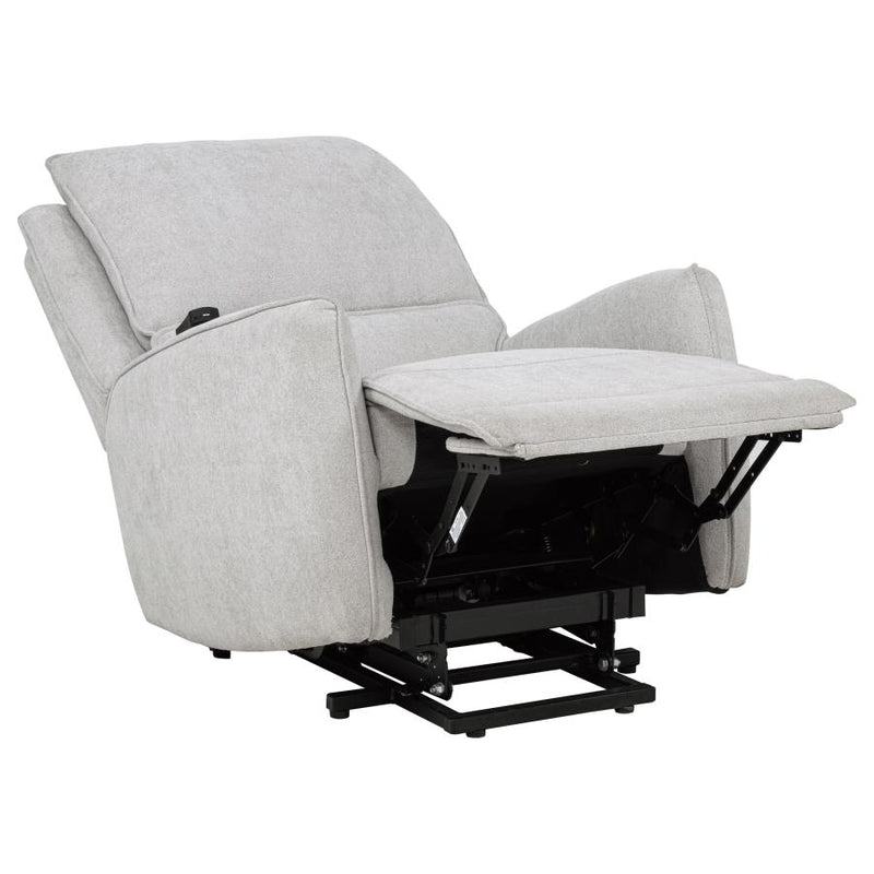 Sylmar Chenille Upholstered Dual Power Lift Recliner Dove Grey-zoom-