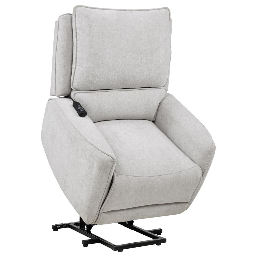 Sylmar Chenille Upholstered Dual Power Lift Recliner Dove Grey-zoom-5