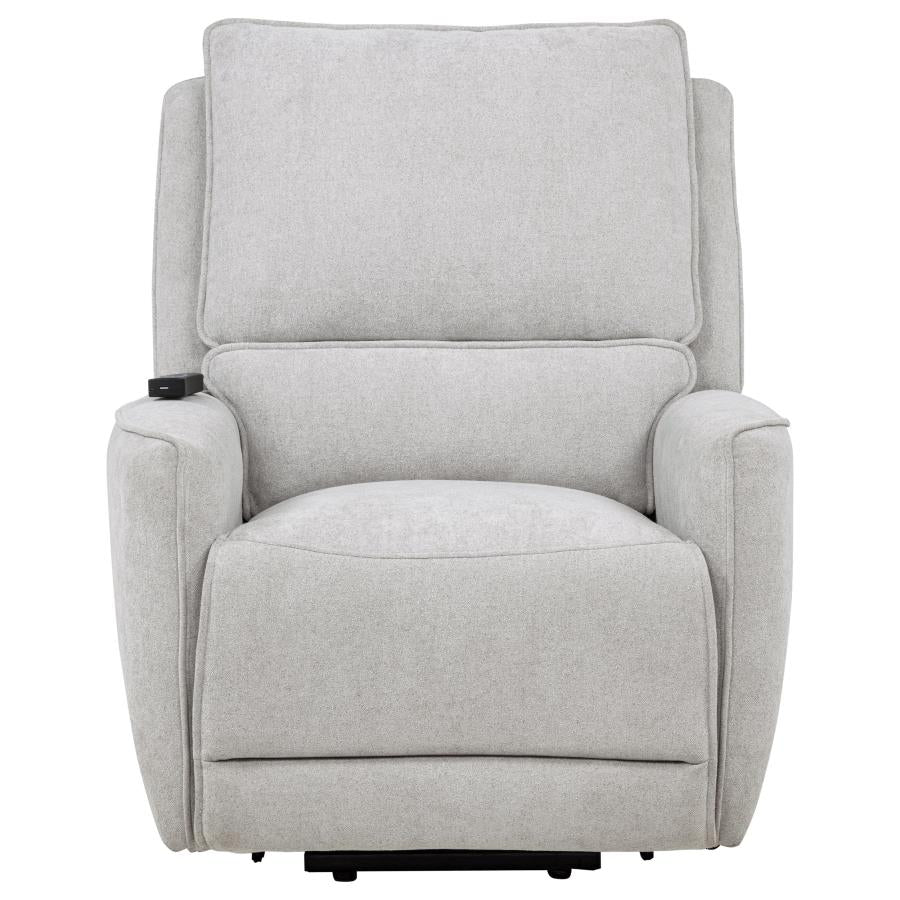 Sylmar Chenille Upholstered Dual Power Lift Recliner Dove Grey-6