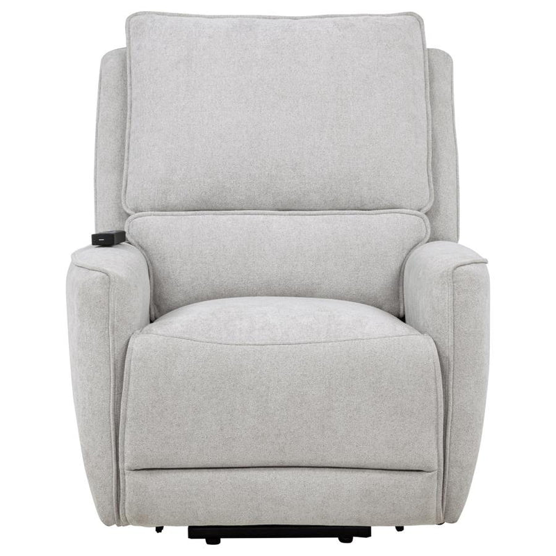 Sylmar Chenille Upholstered Dual Power Lift Recliner Dove Grey-zoom-