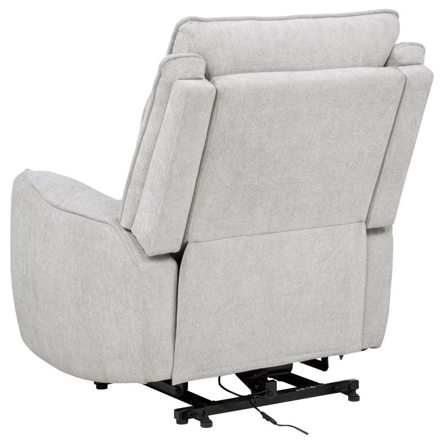 Sylmar Chenille Upholstered Dual Power Lift Recliner Dove Grey-7