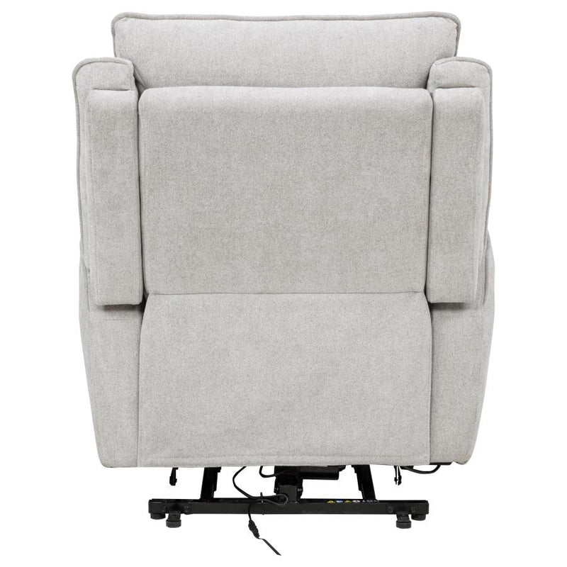 Sylmar Chenille Upholstered Dual Power Lift Recliner Dove Grey-zoom-