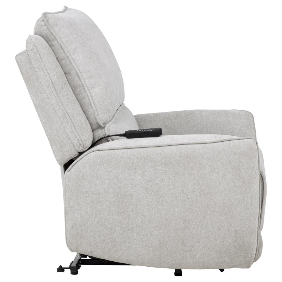 Sylmar Chenille Upholstered Dual Power Lift Recliner Dove Grey-9