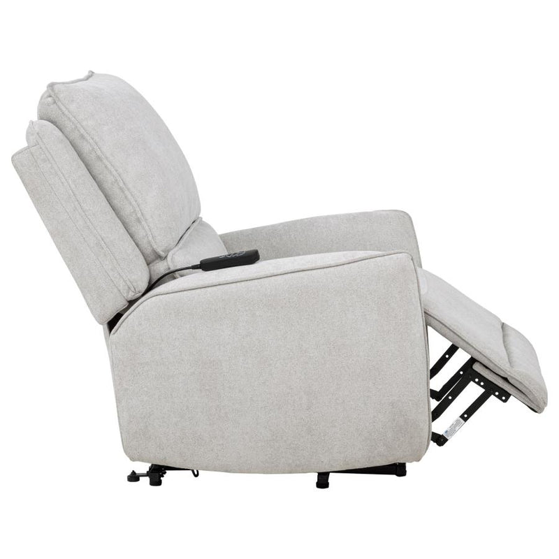 Sylmar Chenille Upholstered Dual Power Lift Recliner Dove Grey-zoom-