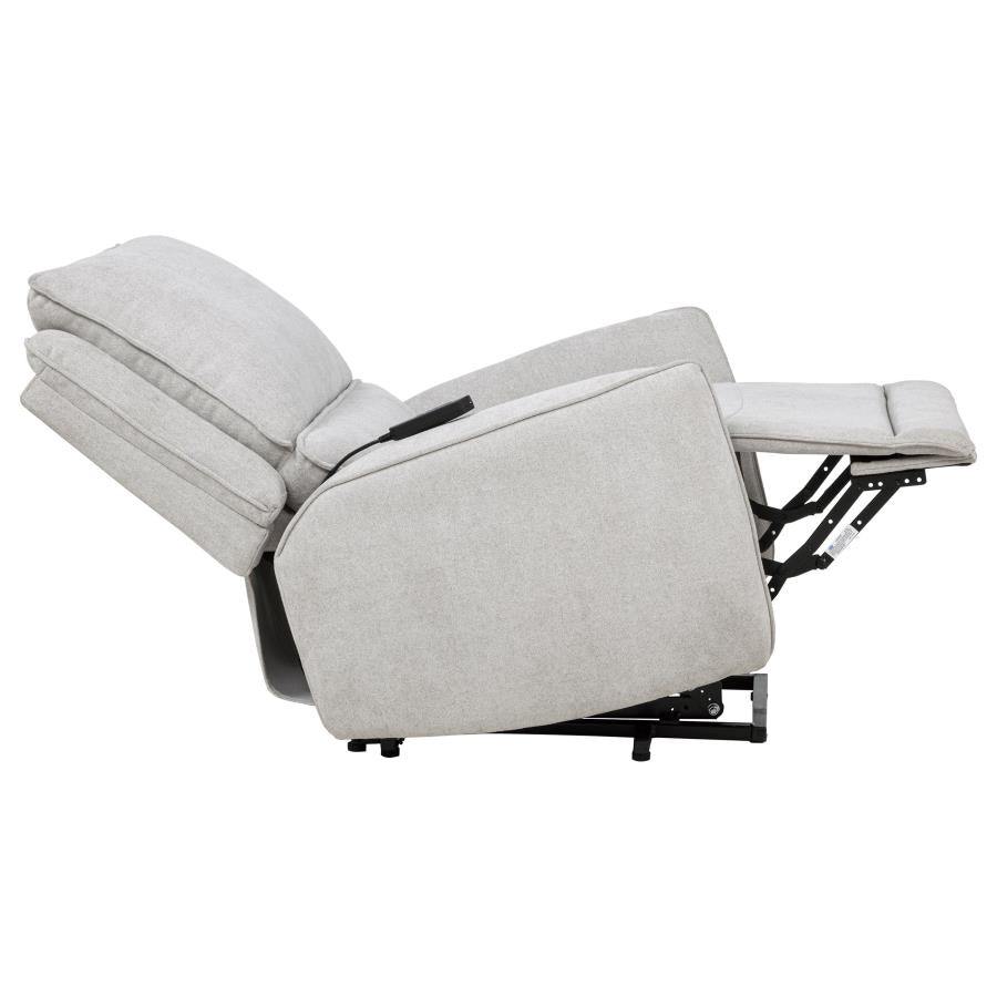Sylmar Chenille Upholstered Dual Power Lift Recliner Dove Grey-11