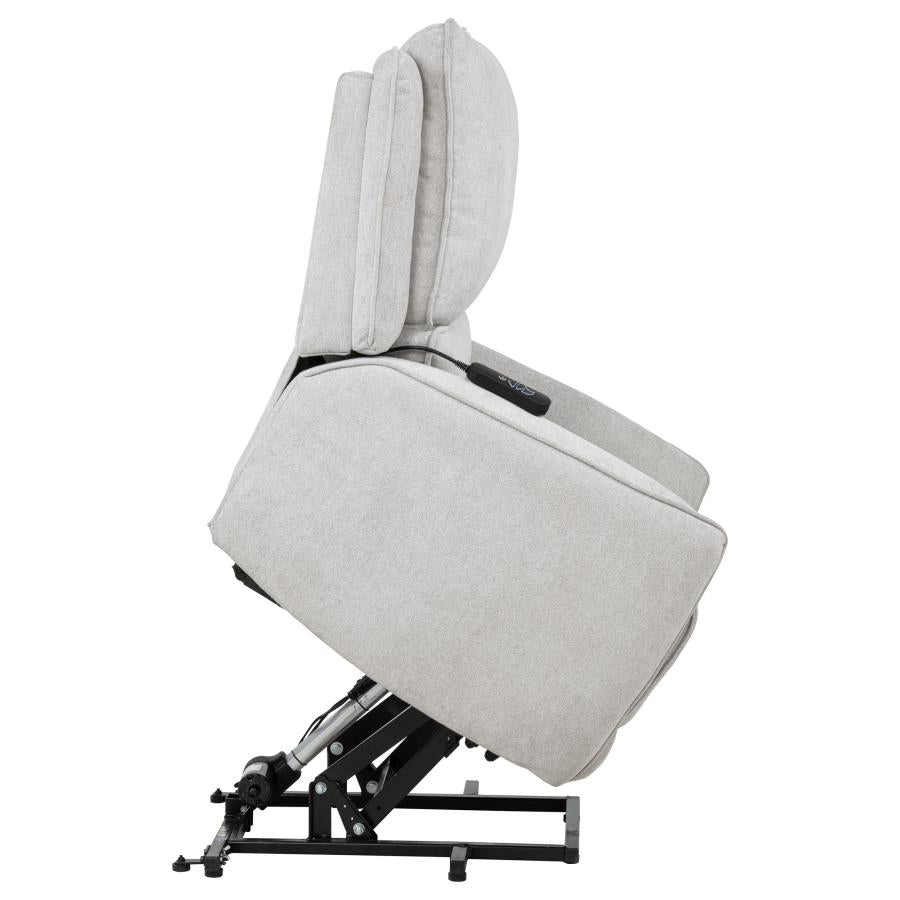 Sylmar Chenille Upholstered Dual Power Lift Recliner Dove Grey-zoom-12