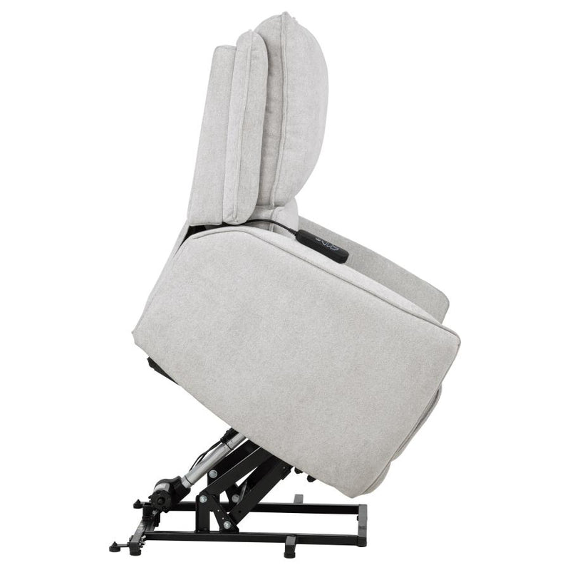 Sylmar Chenille Upholstered Dual Power Lift Recliner Dove Grey-zoom-