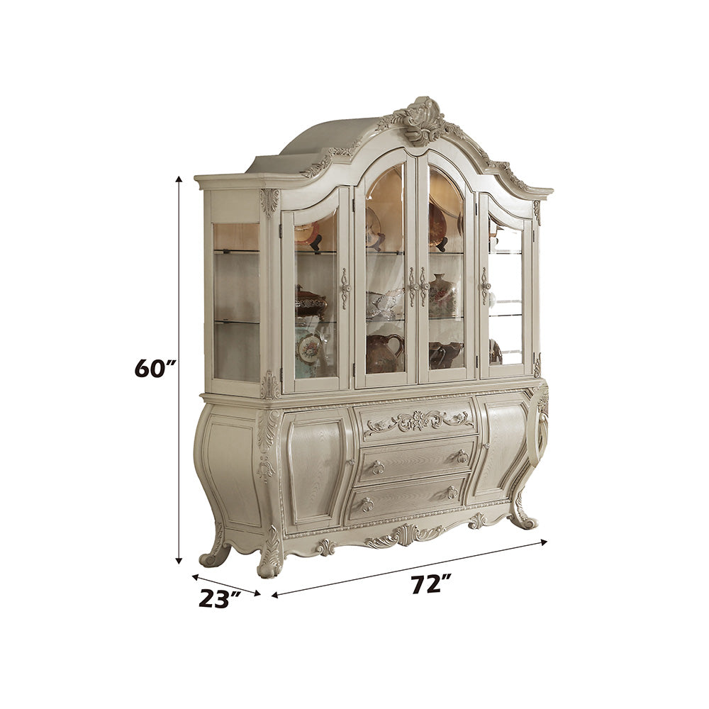 ACME Ragenardus Buffet & Hutch – side view – Lusso Furniture Miami