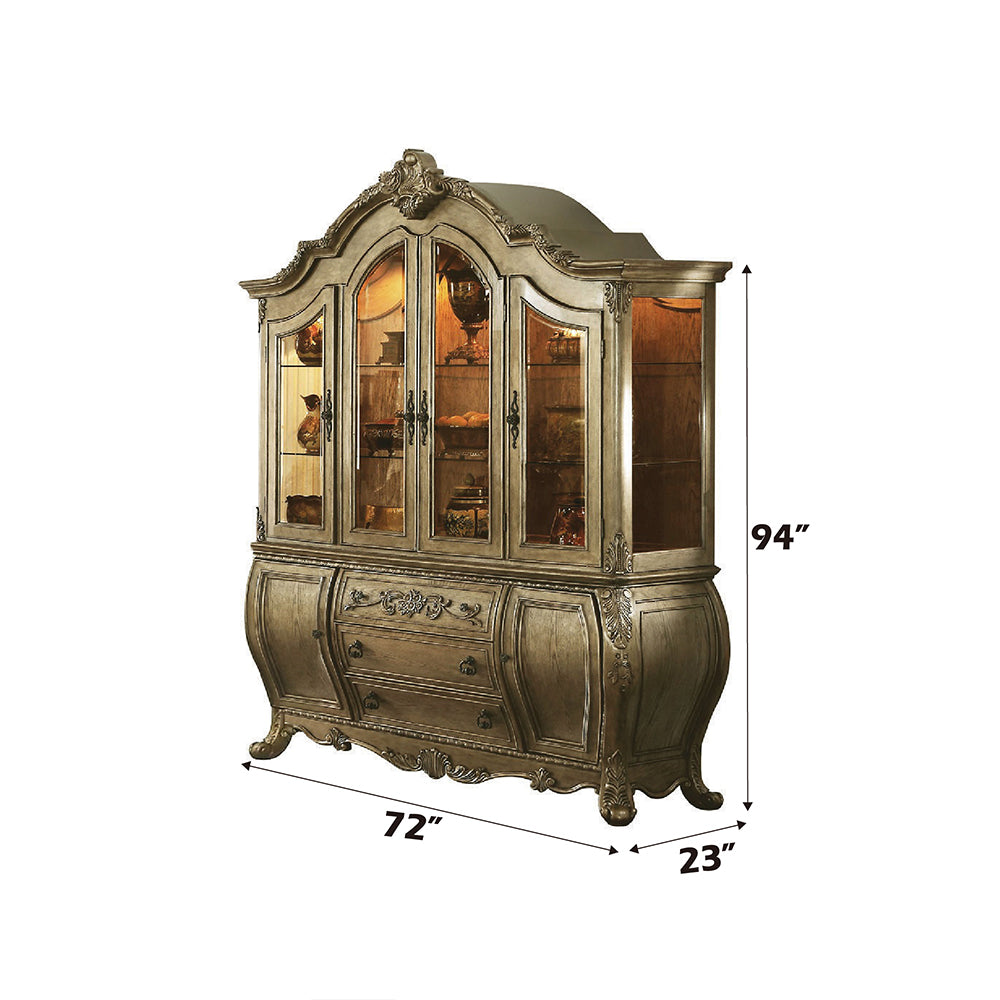 ACME Ragenardus Buffet & Hutch – alternate view – Lusso Furniture Miami