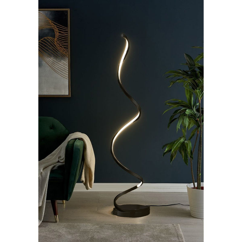 Modern Spiral LED 61 Black Floor Lamp // Dimmable Led Strip-zoom-