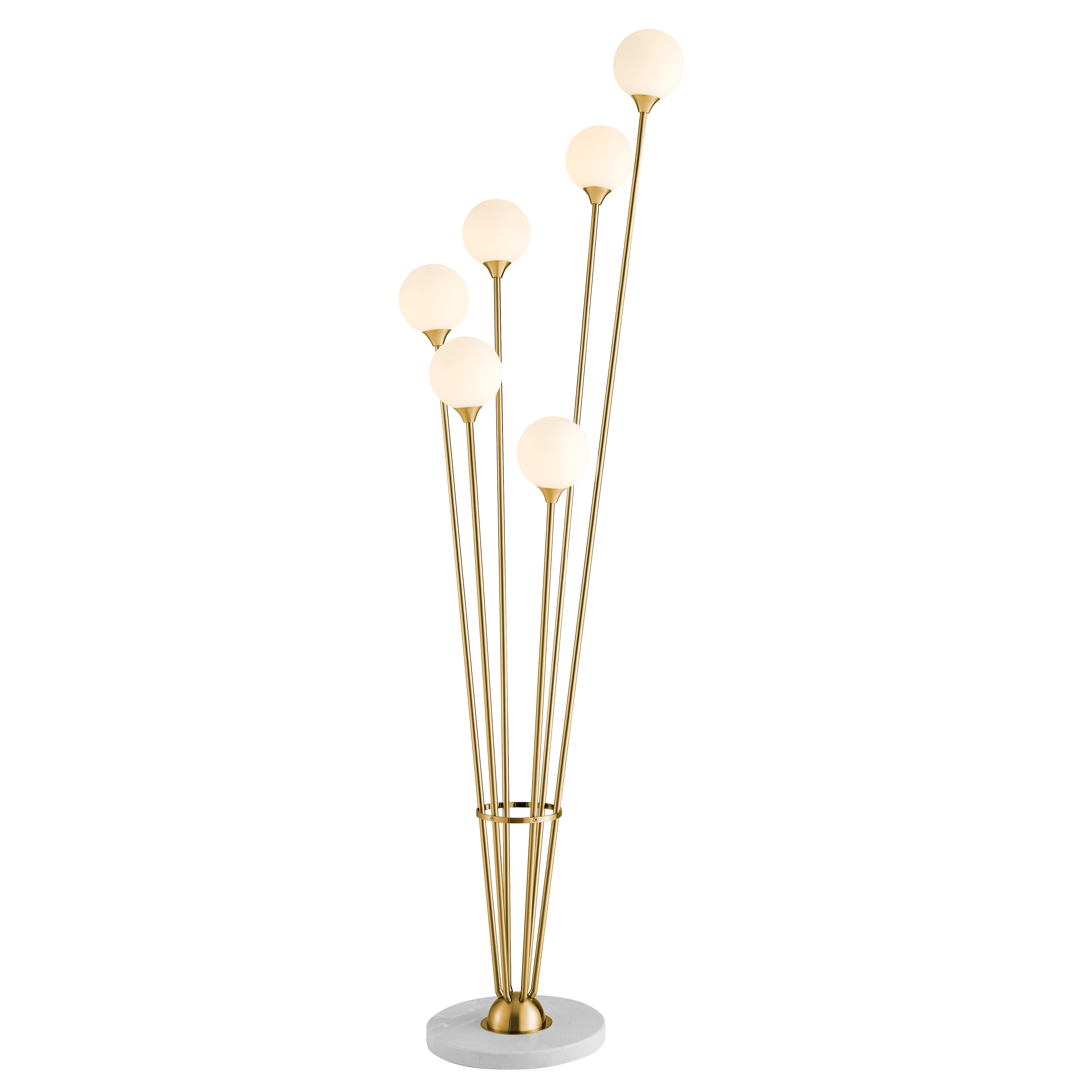 Anechdoche 6 Lights Gold and White Floor Lamp-zoom-1