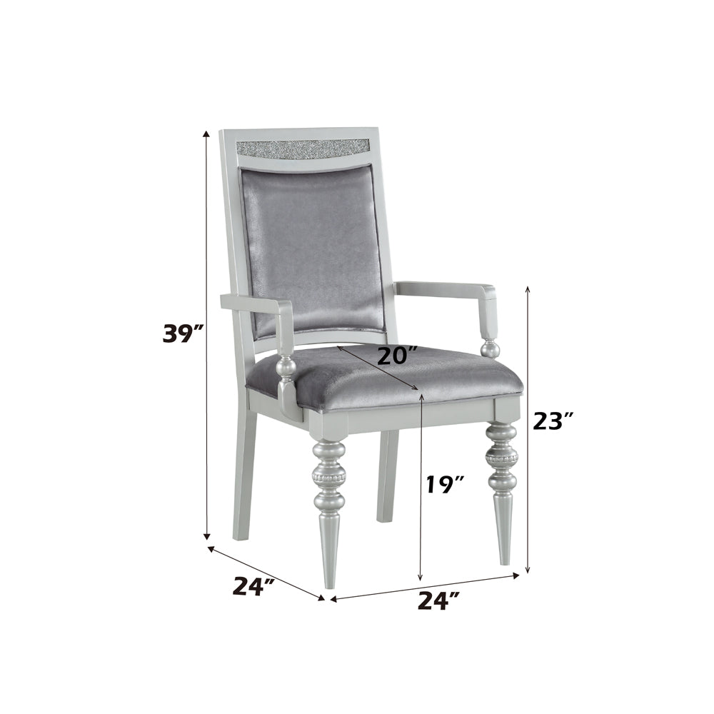 ACME Maverick Arm Chair Set of 2 – angle view – Lusso Furniture Miami