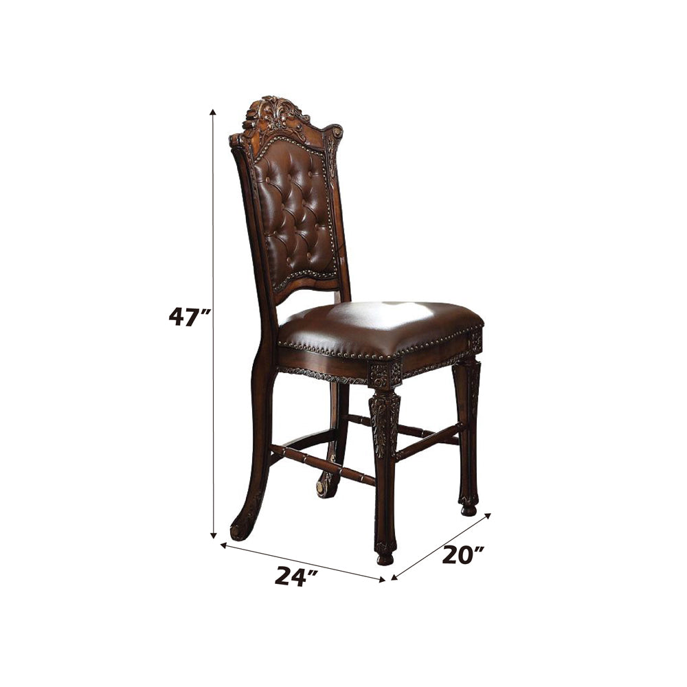 ACME Vendome Counter Height Chair Set of 2 – angle view – Lusso Furniture Miami