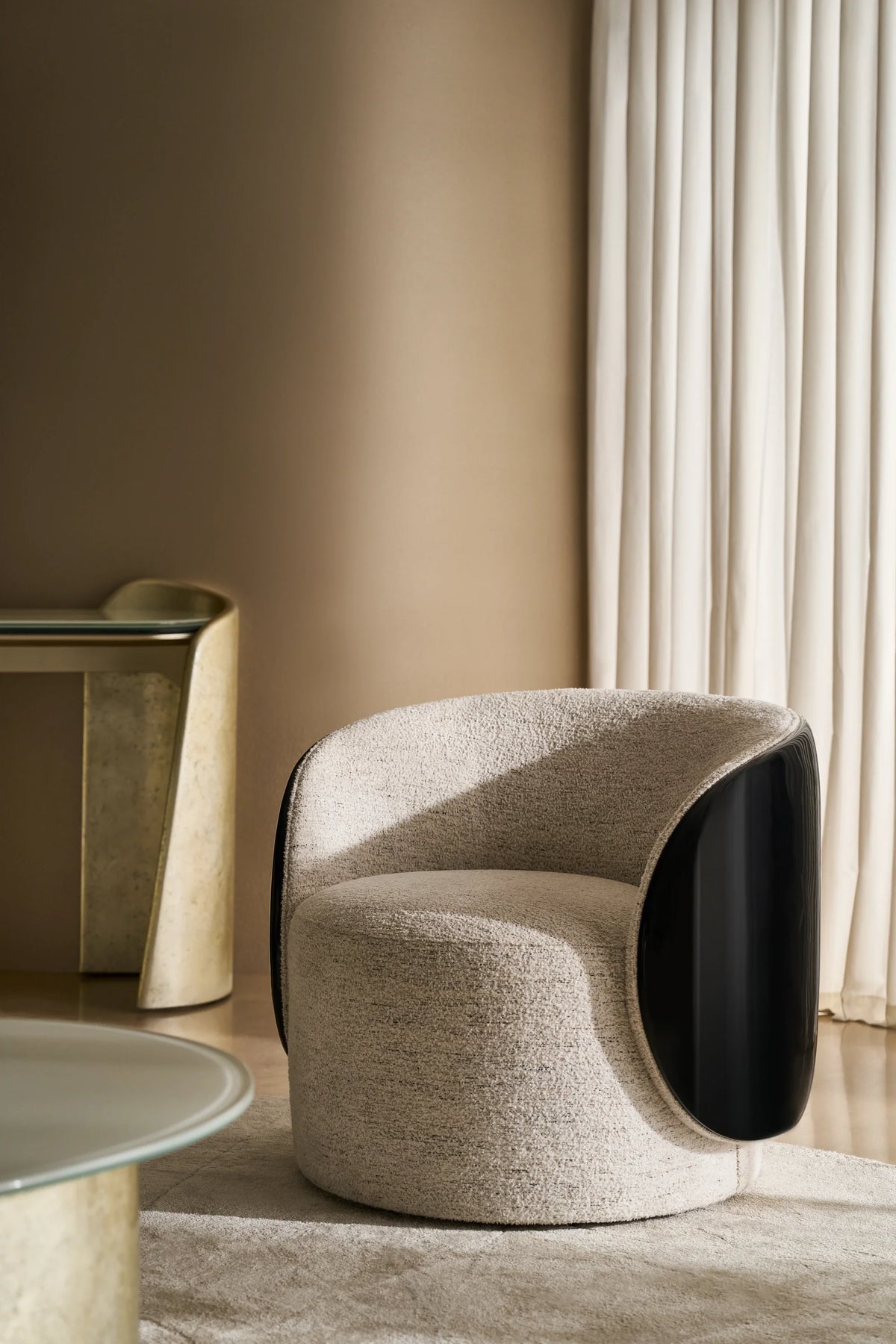 Caracole Cuff Swivel Chair – angle view – Lusso Furniture Miami
