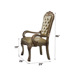 ACME Dresden Arm Chair Set of 2 – angle view – Lusso Furniture Miami