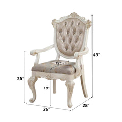 ACME Chantelle Arm Chair Set of 2 – angle view – Lusso Furniture Miami