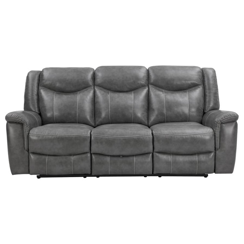 Conrad 2-piece Upholstered Padded Arm Motion Sofa Set Grey-zoom-