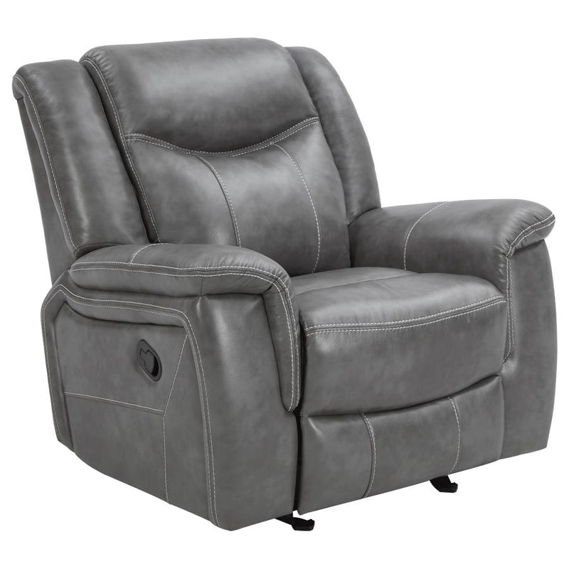 Conrad 3-piece Upholstered Padded Arm Motion Sofa Set Grey-zoom-