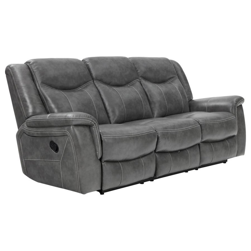 Conrad Upholstered Padded Arm Motion Sofa Grey-zoom-