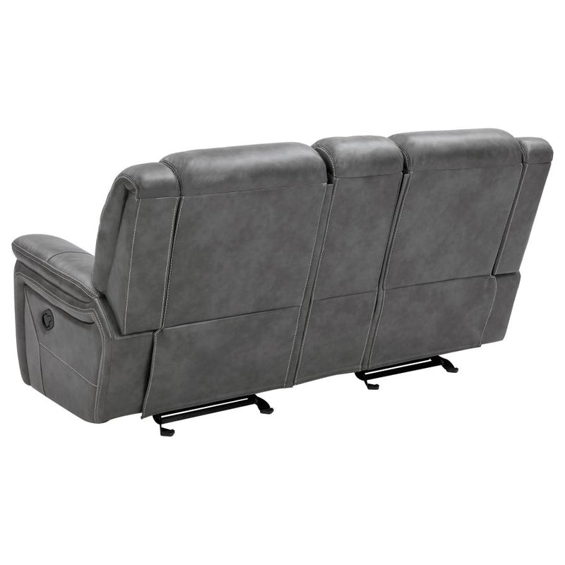 Conrad Upholstered Padded Arm Glider Loveseat Grey-zoom-