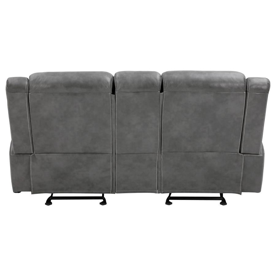 Conrad Upholstered Padded Arm Glider Loveseat Grey-8