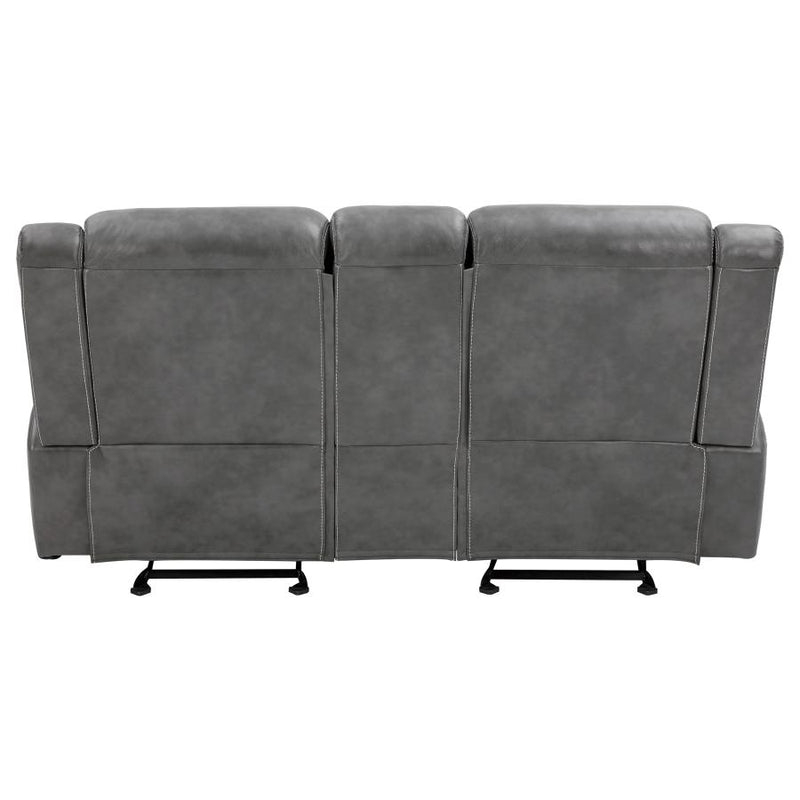 Conrad Upholstered Padded Arm Glider Loveseat Grey-zoom-