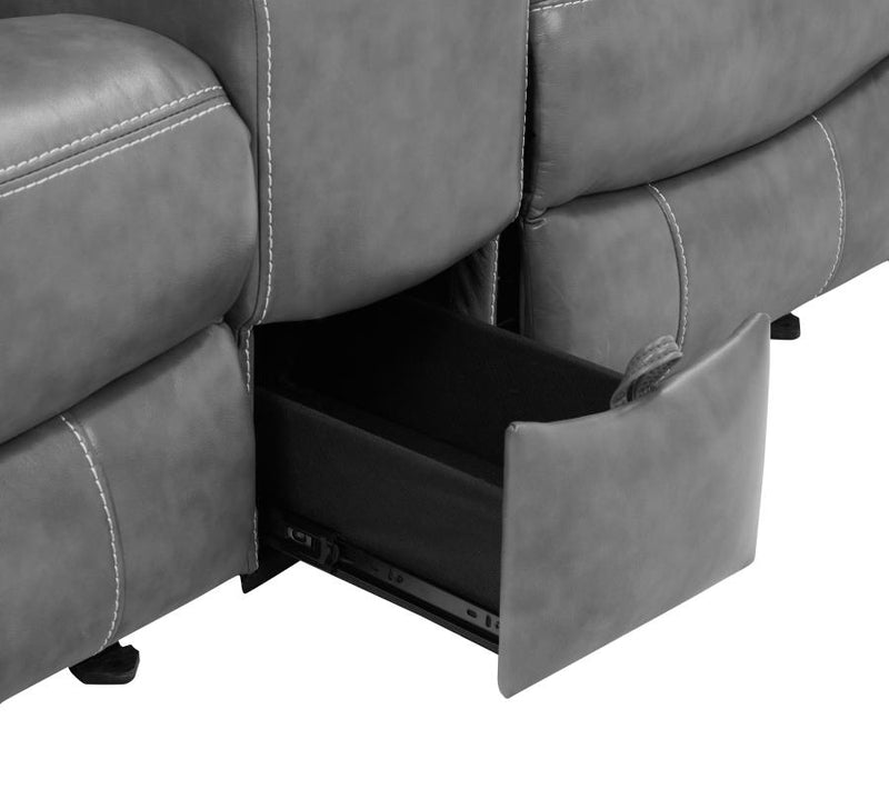 Conrad Upholstered Padded Arm Glider Loveseat Grey-zoom-