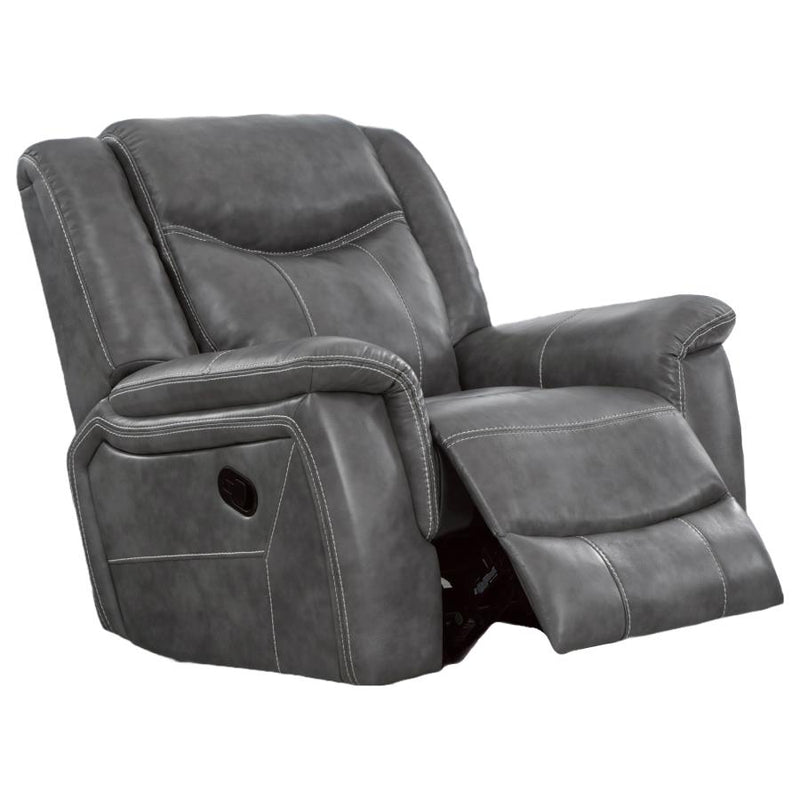 Conrad Upholstered Padded Arm Glider Recliner Grey-zoom-