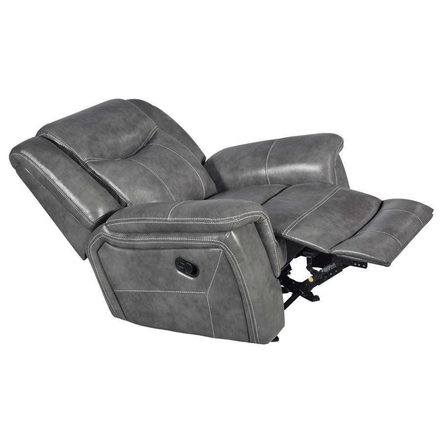Conrad Upholstered Padded Arm Glider Recliner Grey-zoom-5