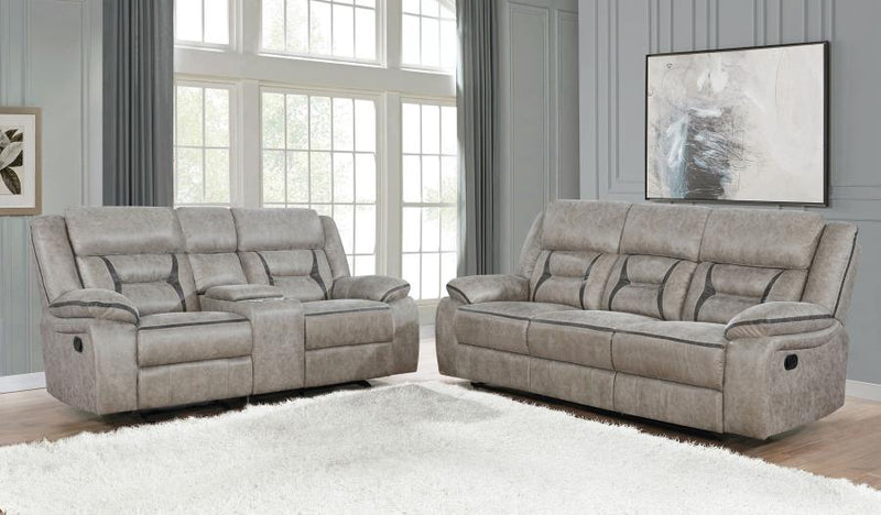 Greer 2-piece Upholstered Reclining Sofa Set Taupe-zoom-