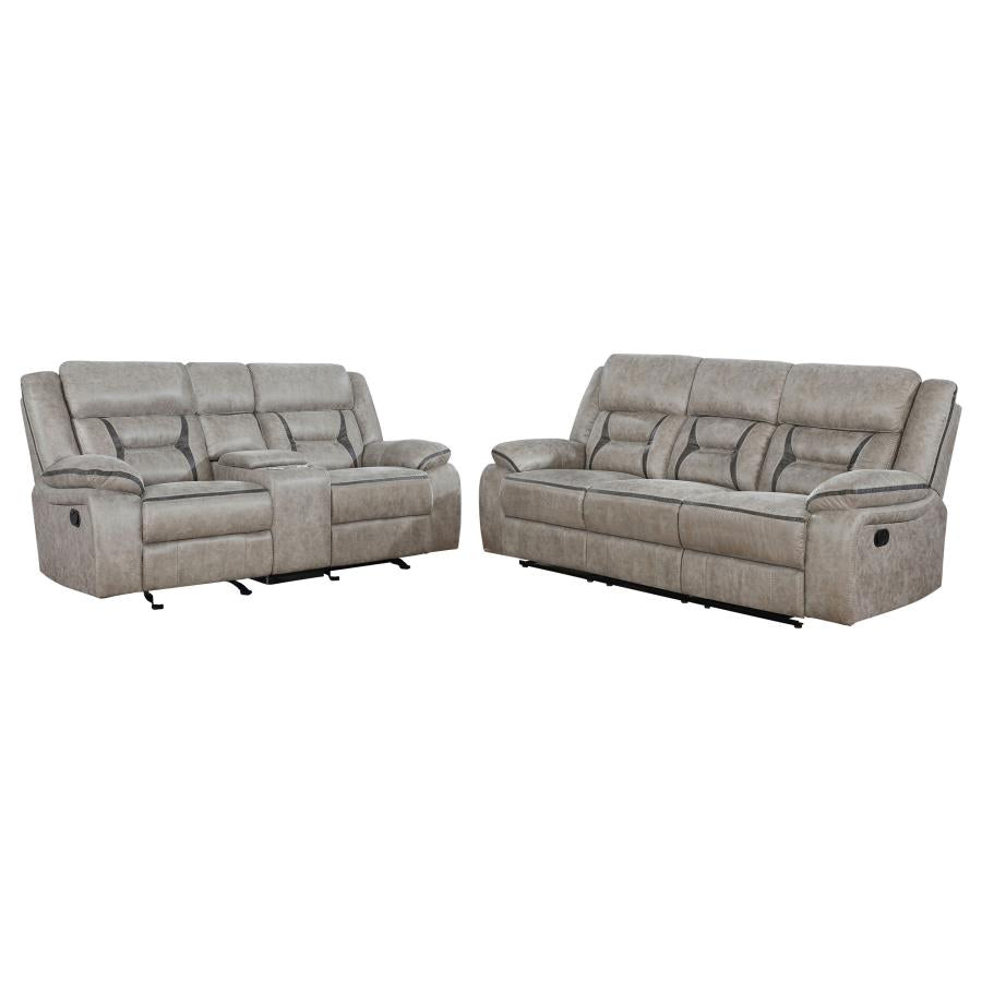 Greer 2-piece Upholstered Reclining Sofa Set Taupe-zoom-3