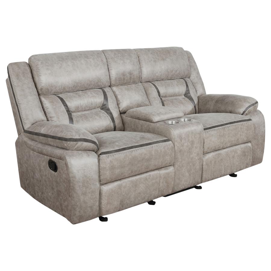 Greer 2-piece Upholstered Reclining Sofa Set Taupe-6