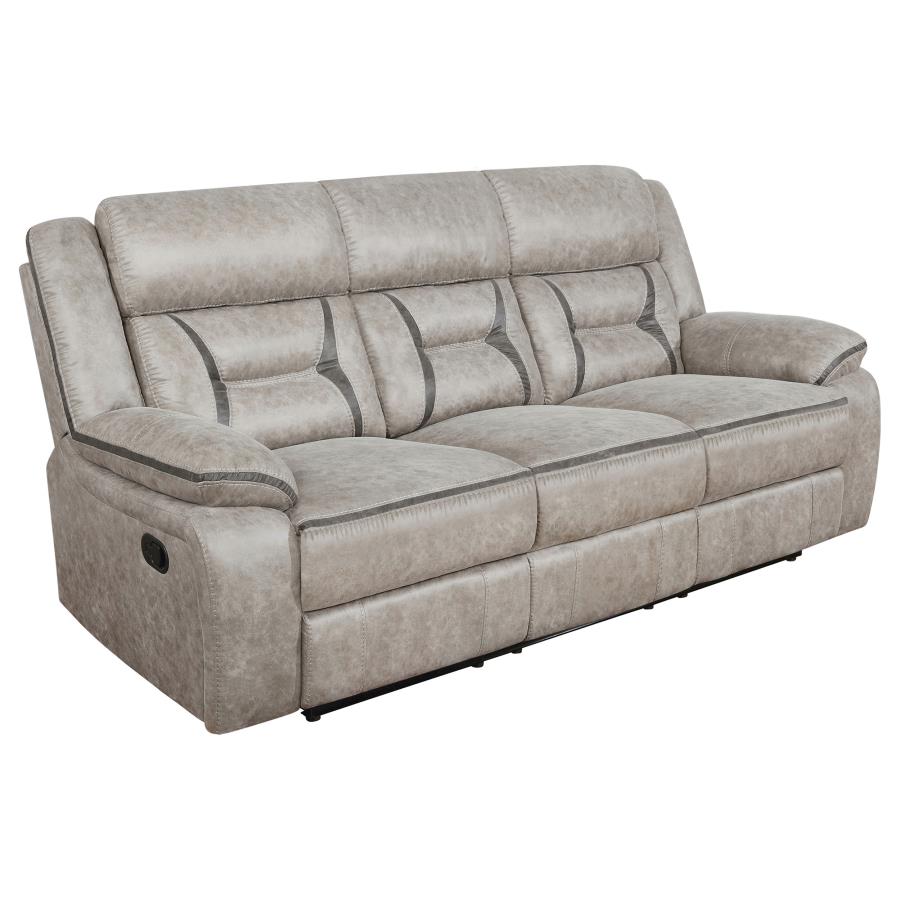 Greer 3-piece Upholstered Reclining Sofa Set Taupe-zoom-5