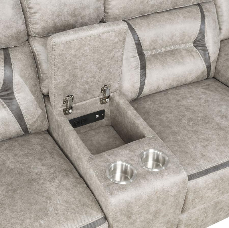 Greer 3-piece Upholstered Reclining Sofa Set Taupe-zoom-