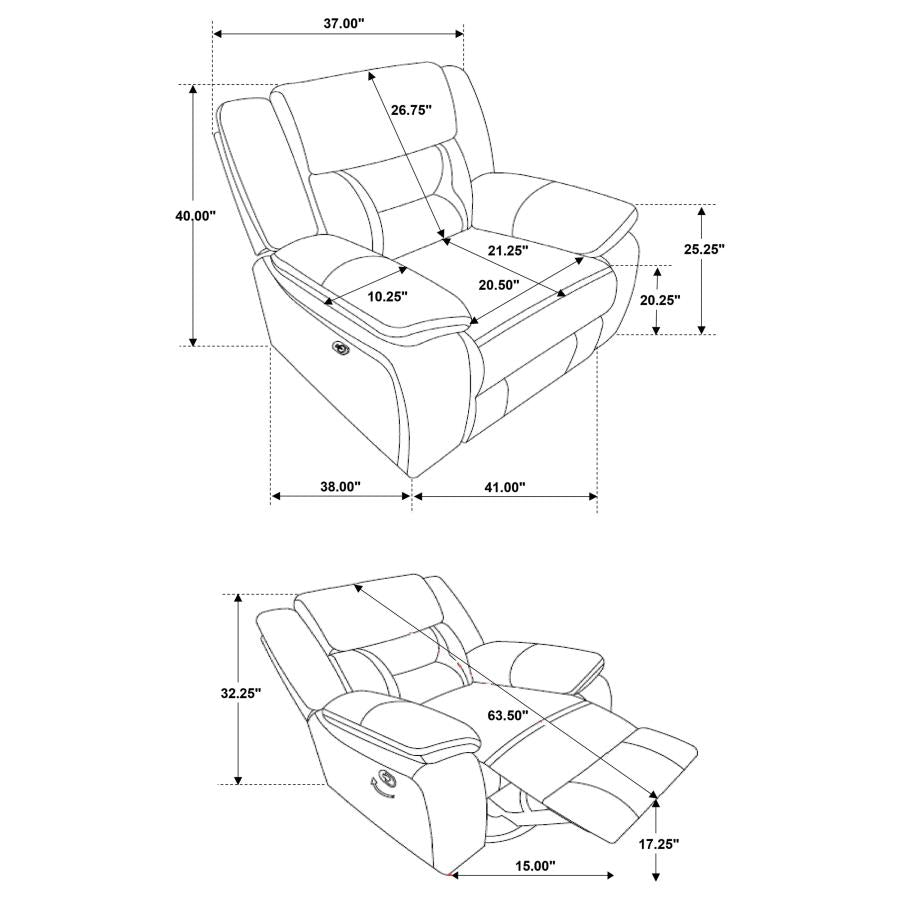 Greer 3-piece Upholstered Reclining Sofa Set Taupe-17