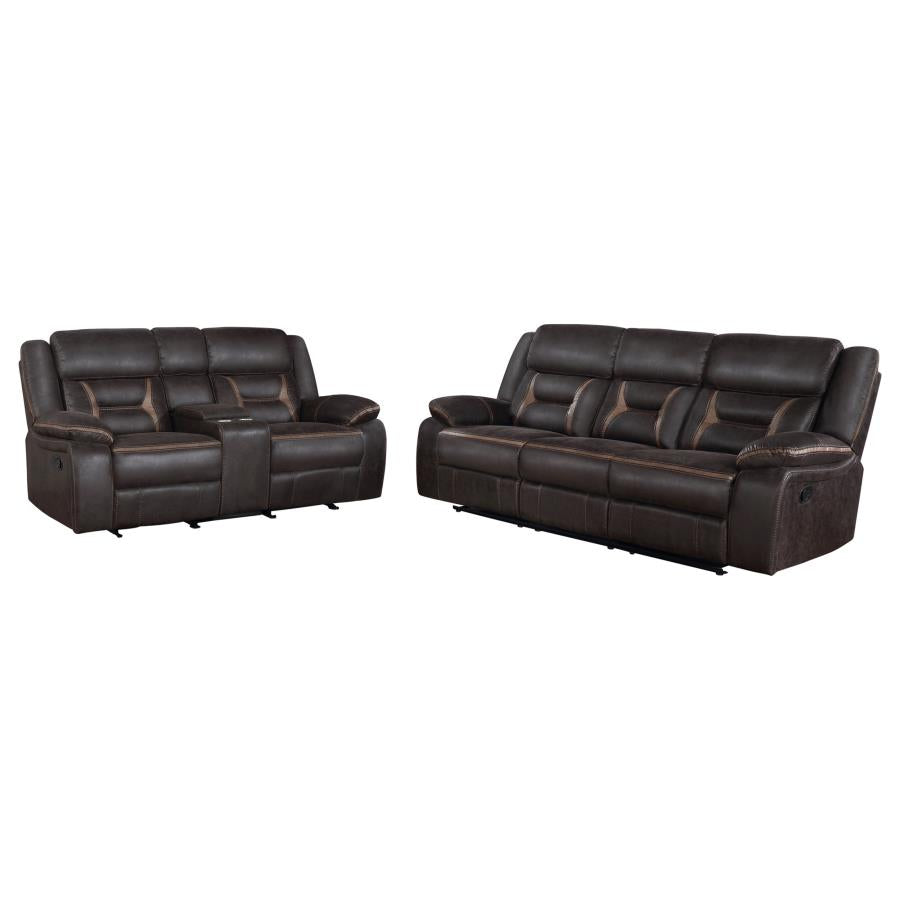 Greer 2-piece Upholstered Reclining Sofa Set Brown-zoom-3